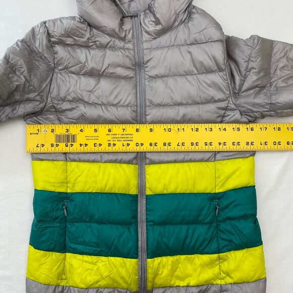 Uniqlo Down Filled Puffer Jacket Womens XS Gray Packable Coat Hooded Lightweight - Picture 9 of 11